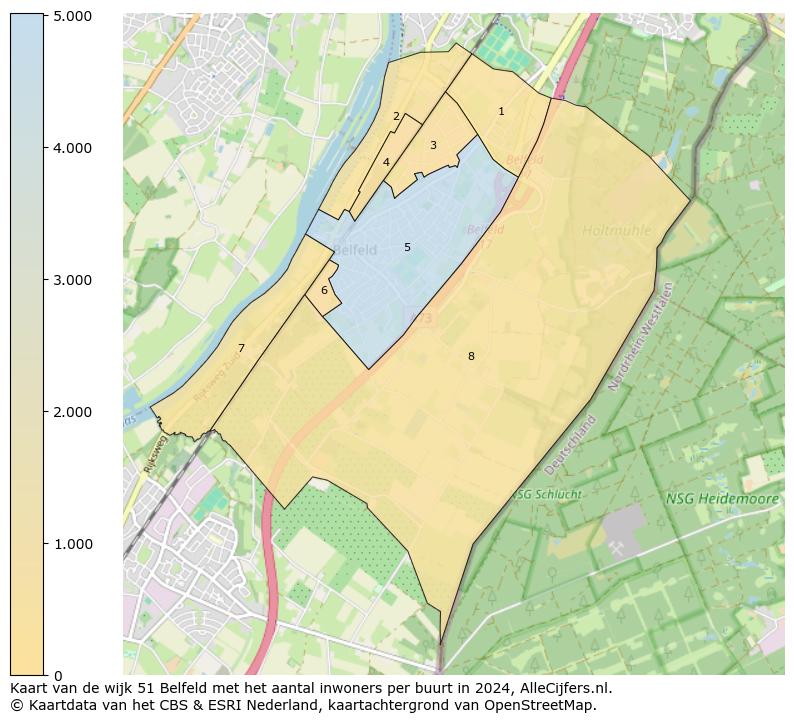 Kaart van de wijk 51 Belfeld met het aantal inwoners per buurt in 2024. Op deze pagina vind je veel informatie over inwoners (zoals de verdeling naar leeftijdsgroepen, gezinssamenstelling, geslacht, autochtoon of Nederlands met een immigratie achtergrond,...), woningen (aantallen, types, prijs ontwikkeling, gebruik, type eigendom,...) en méér (autobezit, energieverbruik,...)  op basis van open data van het centraal bureau voor de statistiek en diverse andere bronnen!