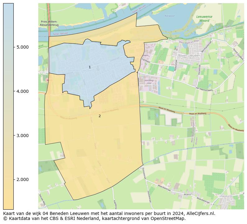 Kaart van de wijk 04 Beneden Leeuwen met het aantal inwoners per buurt in 2024. Op deze pagina vind je veel informatie over inwoners (zoals de verdeling naar leeftijdsgroepen, gezinssamenstelling, geslacht, autochtoon of Nederlands met een immigratie achtergrond,...), woningen (aantallen, types, prijs ontwikkeling, gebruik, type eigendom,...) en méér (autobezit, energieverbruik,...)  op basis van open data van het centraal bureau voor de statistiek en diverse andere bronnen!