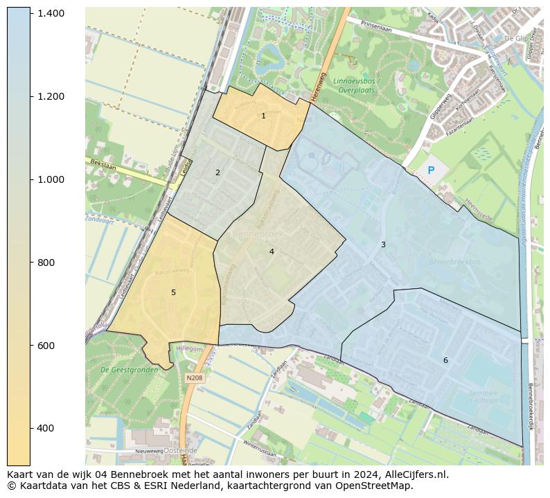 Kaart van de wijk 04 Bennebroek met het aantal inwoners per buurt in 2024. Op deze pagina vind je veel informatie over inwoners (zoals de verdeling naar leeftijdsgroepen, gezinssamenstelling, geslacht, autochtoon of Nederlands met een immigratie achtergrond,...), woningen (aantallen, types, prijs ontwikkeling, gebruik, type eigendom,...) en méér (autobezit, energieverbruik,...)  op basis van open data van het centraal bureau voor de statistiek en diverse andere bronnen!