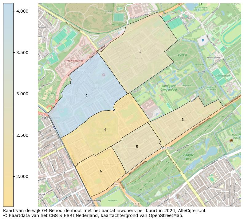 Kaart van de wijk 04 Benoordenhout met het aantal inwoners per buurt in 2024. Op deze pagina vind je veel informatie over inwoners (zoals de verdeling naar leeftijdsgroepen, gezinssamenstelling, geslacht, autochtoon of Nederlands met een immigratie achtergrond,...), woningen (aantallen, types, prijs ontwikkeling, gebruik, type eigendom,...) en méér (autobezit, energieverbruik,...)  op basis van open data van het centraal bureau voor de statistiek en diverse andere bronnen!