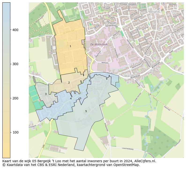 Kaart van de wijk 05 Bergeijk ’t Loo met het aantal inwoners per buurt in 2024. Op deze pagina vind je veel informatie over inwoners (zoals de verdeling naar leeftijdsgroepen, gezinssamenstelling, geslacht, autochtoon of Nederlands met een immigratie achtergrond,...), woningen (aantallen, types, prijs ontwikkeling, gebruik, type eigendom,...) en méér (autobezit, energieverbruik,...)  op basis van open data van het Centraal Bureau voor de Statistiek en diverse andere bronnen!