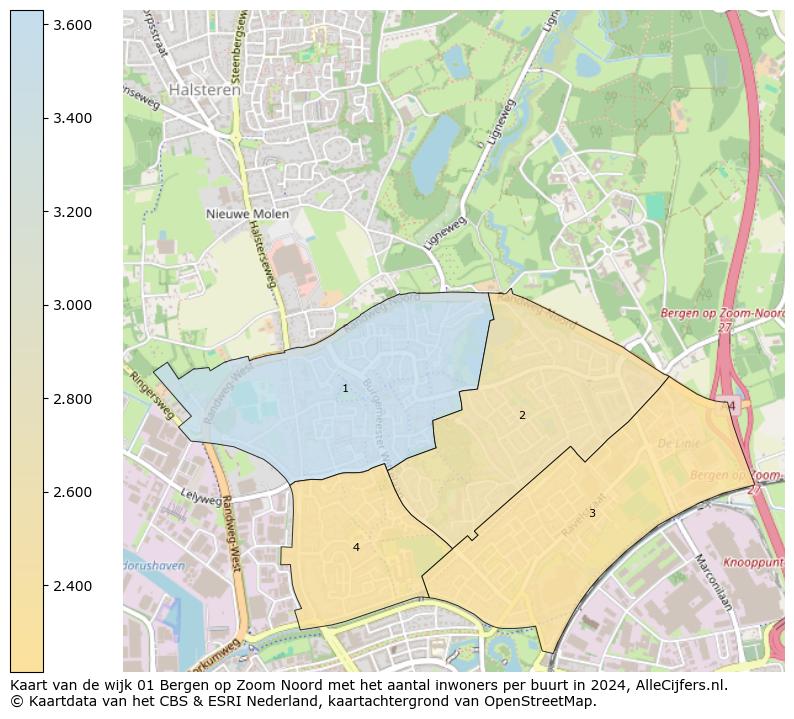 Kaart van de wijk 01 Bergen op Zoom Noord met het aantal inwoners per buurt in 2024. Op deze pagina vind je veel informatie over inwoners (zoals de verdeling naar leeftijdsgroepen, gezinssamenstelling, geslacht, autochtoon of Nederlands met een immigratie achtergrond,...), woningen (aantallen, types, prijs ontwikkeling, gebruik, type eigendom,...) en méér (autobezit, energieverbruik,...)  op basis van open data van het centraal bureau voor de statistiek en diverse andere bronnen!