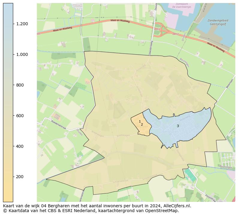 Kaart van de wijk 04 Bergharen met het aantal inwoners per buurt in 2024. Op deze pagina vind je veel informatie over inwoners (zoals de verdeling naar leeftijdsgroepen, gezinssamenstelling, geslacht, autochtoon of Nederlands met een immigratie achtergrond,...), woningen (aantallen, types, prijs ontwikkeling, gebruik, type eigendom,...) en méér (autobezit, energieverbruik,...)  op basis van open data van het centraal bureau voor de statistiek en diverse andere bronnen!