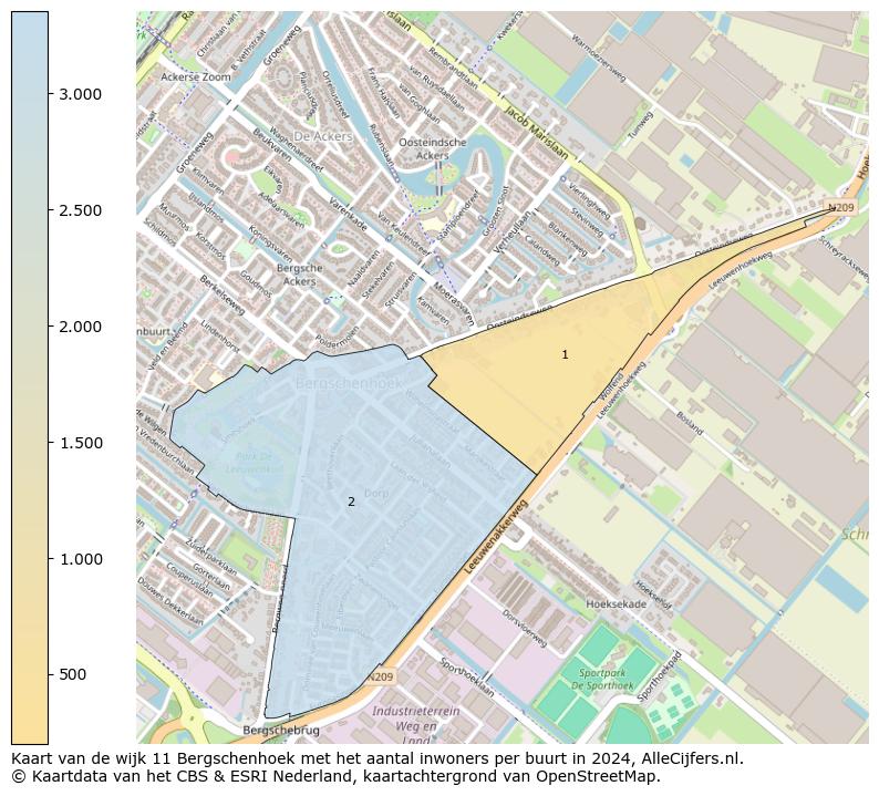 Kaart van de wijk 11 Bergschenhoek met het aantal inwoners per buurt in 2024. Op deze pagina vind je veel informatie over inwoners (zoals de verdeling naar leeftijdsgroepen, gezinssamenstelling, geslacht, autochtoon of Nederlands met een immigratie achtergrond,...), woningen (aantallen, types, prijs ontwikkeling, gebruik, type eigendom,...) en méér (autobezit, energieverbruik,...)  op basis van open data van het centraal bureau voor de statistiek en diverse andere bronnen!