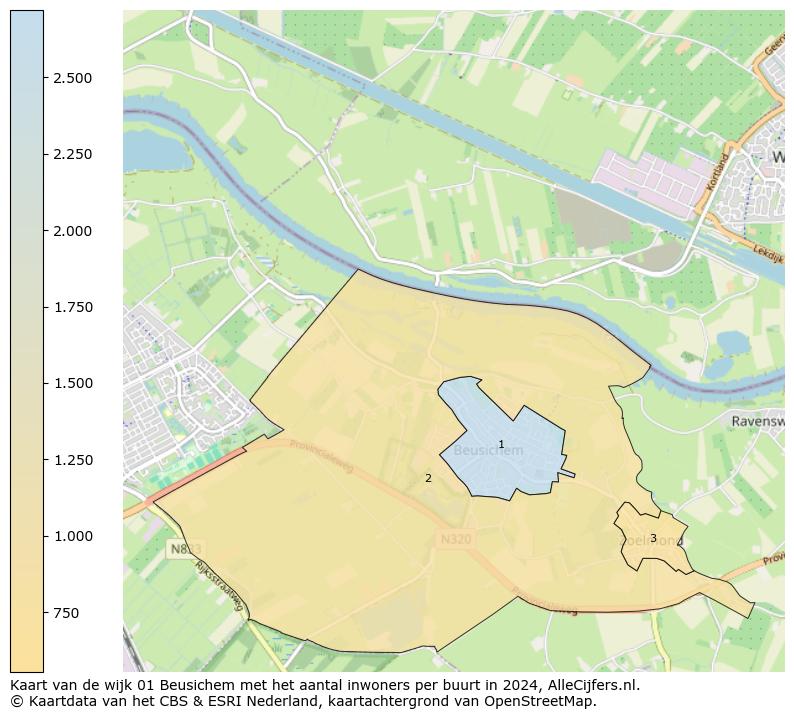 Kaart van de wijk 01 Beusichem met het aantal inwoners per buurt in 2024. Op deze pagina vind je veel informatie over inwoners (zoals de verdeling naar leeftijdsgroepen, gezinssamenstelling, geslacht, autochtoon of Nederlands met een immigratie achtergrond,...), woningen (aantallen, types, prijs ontwikkeling, gebruik, type eigendom,...) en méér (autobezit, energieverbruik,...)  op basis van open data van het centraal bureau voor de statistiek en diverse andere bronnen!