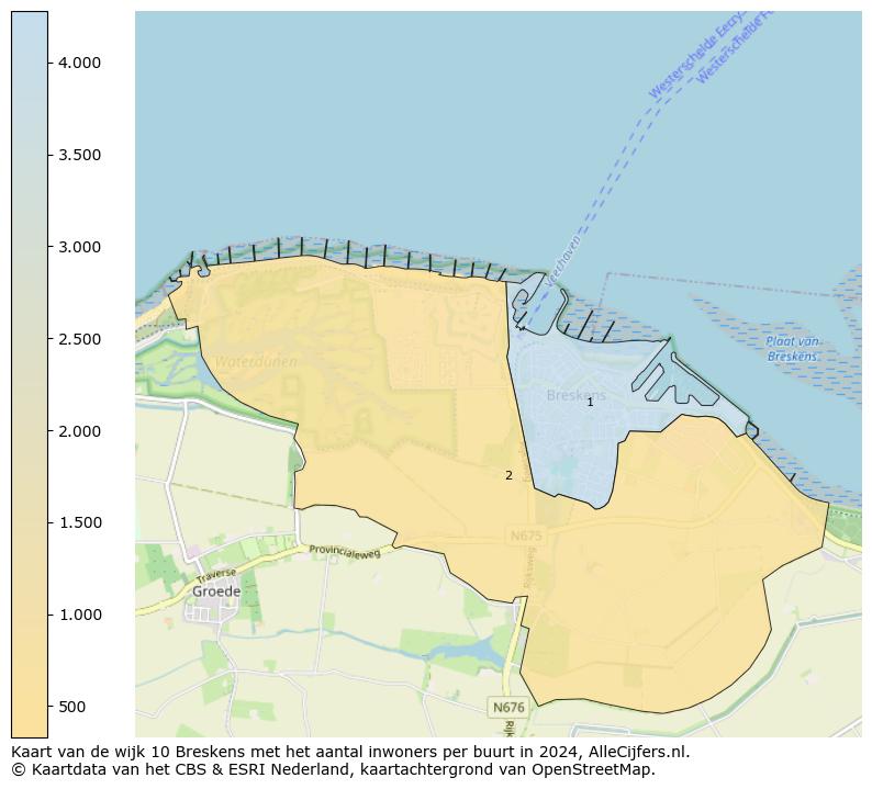 Kaart van de wijk 10 Breskens met het aantal inwoners per buurt in 2024. Op deze pagina vind je veel informatie over inwoners (zoals de verdeling naar leeftijdsgroepen, gezinssamenstelling, geslacht, autochtoon of Nederlands met een immigratie achtergrond,...), woningen (aantallen, types, prijs ontwikkeling, gebruik, type eigendom,...) en méér (autobezit, energieverbruik,...)  op basis van open data van het centraal bureau voor de statistiek en diverse andere bronnen!