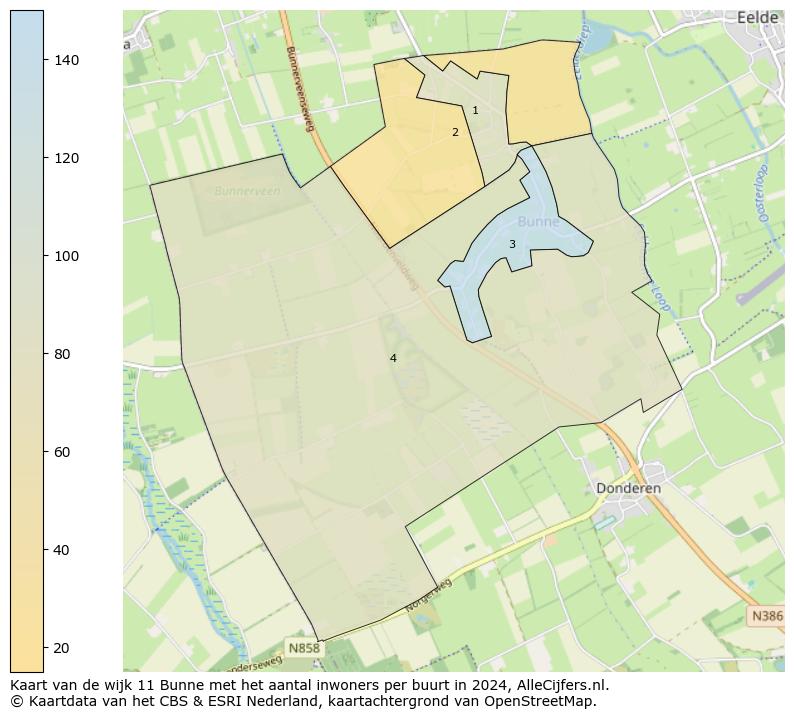 Kaart van de wijk 11 Bunne met het aantal inwoners per buurt in 2024. Op deze pagina vind je veel informatie over inwoners (zoals de verdeling naar leeftijdsgroepen, gezinssamenstelling, geslacht, autochtoon of Nederlands met een immigratie achtergrond,...), woningen (aantallen, types, prijs ontwikkeling, gebruik, type eigendom,...) en méér (autobezit, energieverbruik,...)  op basis van open data van het Centraal Bureau voor de Statistiek en diverse andere bronnen!