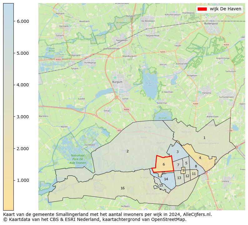 Kaart van de gemeente Smallingerland met het aantal inwoners per wijk in 2024. Op deze pagina vind je veel informatie over inwoners (zoals de verdeling naar leeftijdsgroepen, gezinssamenstelling, geslacht, autochtoon of Nederlands met een immigratie achtergrond,...), woningen (aantallen, types, prijs ontwikkeling, gebruik, type eigendom,...) en méér (autobezit, energieverbruik,...)  op basis van open data van het centraal bureau voor de statistiek en diverse andere bronnen!