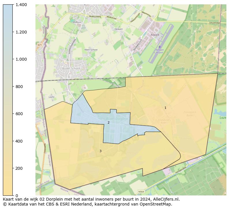 Kaart van de wijk 02 Dorplein met het aantal inwoners per buurt in 2024. Op deze pagina vind je veel informatie over inwoners (zoals de verdeling naar leeftijdsgroepen, gezinssamenstelling, geslacht, autochtoon of Nederlands met een immigratie achtergrond,...), woningen (aantallen, types, prijs ontwikkeling, gebruik, type eigendom,...) en méér (autobezit, energieverbruik,...)  op basis van open data van het centraal bureau voor de statistiek en diverse andere bronnen!