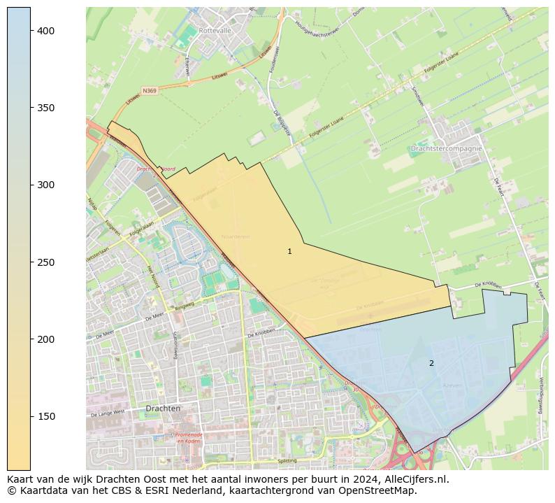 Kaart van de wijk Drachten Oost met het aantal inwoners per buurt in 2024. Op deze pagina vind je veel informatie over inwoners (zoals de verdeling naar leeftijdsgroepen, gezinssamenstelling, geslacht, autochtoon of Nederlands met een immigratie achtergrond,...), woningen (aantallen, types, prijs ontwikkeling, gebruik, type eigendom,...) en méér (autobezit, energieverbruik,...)  op basis van open data van het centraal bureau voor de statistiek en diverse andere bronnen!