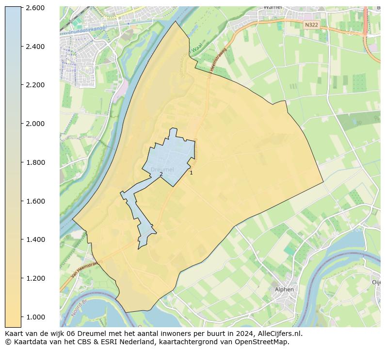 Kaart van de wijk 06 Dreumel met het aantal inwoners per buurt in 2024. Op deze pagina vind je veel informatie over inwoners (zoals de verdeling naar leeftijdsgroepen, gezinssamenstelling, geslacht, autochtoon of Nederlands met een immigratie achtergrond,...), woningen (aantallen, types, prijs ontwikkeling, gebruik, type eigendom,...) en méér (autobezit, energieverbruik,...)  op basis van open data van het centraal bureau voor de statistiek en diverse andere bronnen!