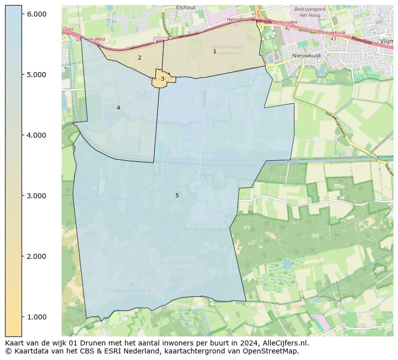 Kaart van de wijk 01 Drunen met het aantal inwoners per buurt in 2024. Op deze pagina vind je veel informatie over inwoners (zoals de verdeling naar leeftijdsgroepen, gezinssamenstelling, geslacht, autochtoon of Nederlands met een immigratie achtergrond,...), woningen (aantallen, types, prijs ontwikkeling, gebruik, type eigendom,...) en méér (autobezit, energieverbruik,...)  op basis van open data van het centraal bureau voor de statistiek en diverse andere bronnen!