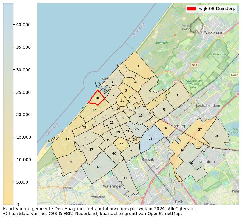 Kaart van de gemeente Den Haag met het aantal inwoners per wijk in 2024. Op deze pagina vind je veel informatie over inwoners (zoals de verdeling naar leeftijdsgroepen, gezinssamenstelling, geslacht, autochtoon of Nederlands met een immigratie achtergrond,...), woningen (aantallen, types, prijs ontwikkeling, gebruik, type eigendom,...) en méér (autobezit, energieverbruik,...)  op basis van open data van het Centraal Bureau voor de Statistiek en diverse andere bronnen!