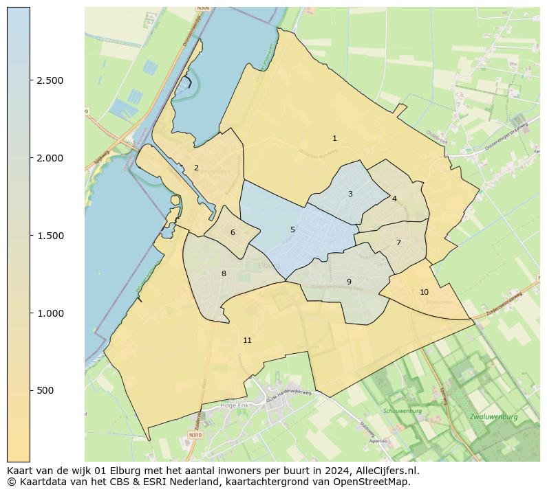 Kaart van de wijk 01 Elburg met het aantal inwoners per buurt in 2024. Op deze pagina vind je veel informatie over inwoners (zoals de verdeling naar leeftijdsgroepen, gezinssamenstelling, geslacht, autochtoon of Nederlands met een immigratie achtergrond,...), woningen (aantallen, types, prijs ontwikkeling, gebruik, type eigendom,...) en méér (autobezit, energieverbruik,...)  op basis van open data van het centraal bureau voor de statistiek en diverse andere bronnen!