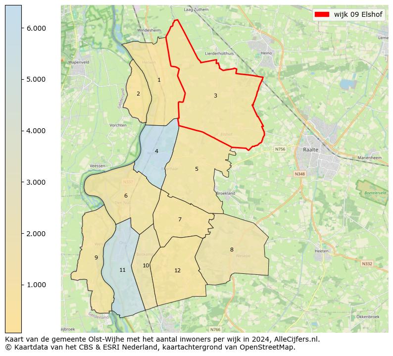 Kaart van de gemeente Olst-Wijhe met het aantal inwoners per wijk in 2024. Op deze pagina vind je veel informatie over inwoners (zoals de verdeling naar leeftijdsgroepen, gezinssamenstelling, geslacht, autochtoon of Nederlands met een immigratie achtergrond,...), woningen (aantallen, types, prijs ontwikkeling, gebruik, type eigendom,...) en méér (autobezit, energieverbruik,...)  op basis van open data van het centraal bureau voor de statistiek en diverse andere bronnen!