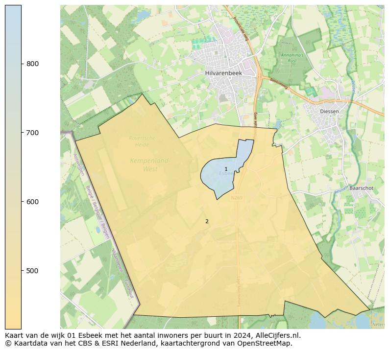 Kaart van de wijk 01 Esbeek met het aantal inwoners per buurt in 2024. Op deze pagina vind je veel informatie over inwoners (zoals de verdeling naar leeftijdsgroepen, gezinssamenstelling, geslacht, autochtoon of Nederlands met een immigratie achtergrond,...), woningen (aantallen, types, prijs ontwikkeling, gebruik, type eigendom,...) en méér (autobezit, energieverbruik,...)  op basis van open data van het centraal bureau voor de statistiek en diverse andere bronnen!