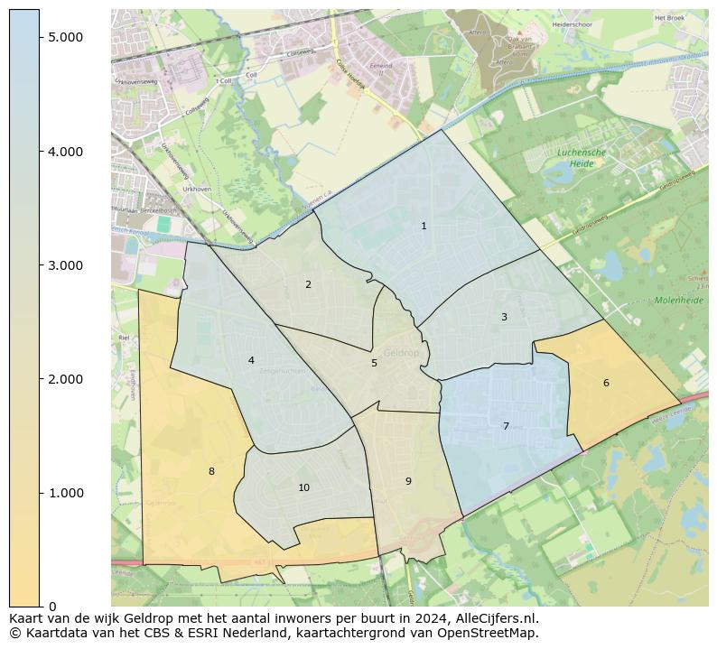 Kaart van de wijk Geldrop met het aantal inwoners per buurt in 2024. Op deze pagina vind je veel informatie over inwoners (zoals de verdeling naar leeftijdsgroepen, gezinssamenstelling, geslacht, autochtoon of Nederlands met een immigratie achtergrond,...), woningen (aantallen, types, prijs ontwikkeling, gebruik, type eigendom,...) en méér (autobezit, energieverbruik,...)  op basis van open data van het centraal bureau voor de statistiek en diverse andere bronnen!