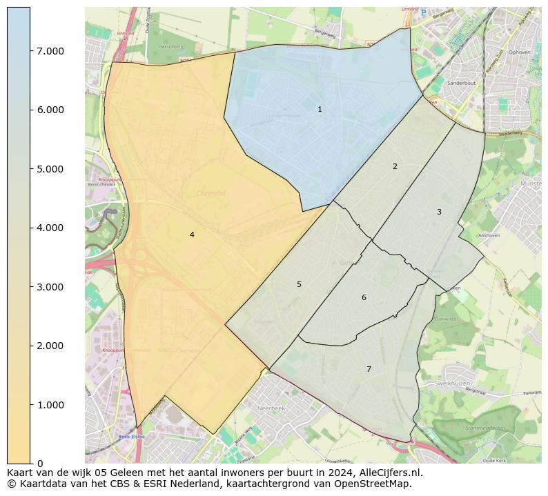 Kaart van de wijk 05 Geleen met het aantal inwoners per buurt in 2024. Op deze pagina vind je veel informatie over inwoners (zoals de verdeling naar leeftijdsgroepen, gezinssamenstelling, geslacht, autochtoon of Nederlands met een immigratie achtergrond,...), woningen (aantallen, types, prijs ontwikkeling, gebruik, type eigendom,...) en méér (autobezit, energieverbruik,...)  op basis van open data van het centraal bureau voor de statistiek en diverse andere bronnen!