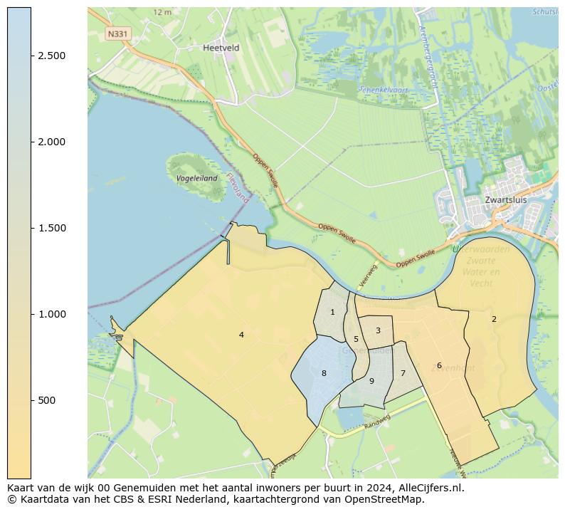 Kaart van de wijk 00 Genemuiden met het aantal inwoners per buurt in 2024. Op deze pagina vind je veel informatie over inwoners (zoals de verdeling naar leeftijdsgroepen, gezinssamenstelling, geslacht, autochtoon of Nederlands met een immigratie achtergrond,...), woningen (aantallen, types, prijs ontwikkeling, gebruik, type eigendom,...) en méér (autobezit, energieverbruik,...)  op basis van open data van het centraal bureau voor de statistiek en diverse andere bronnen!