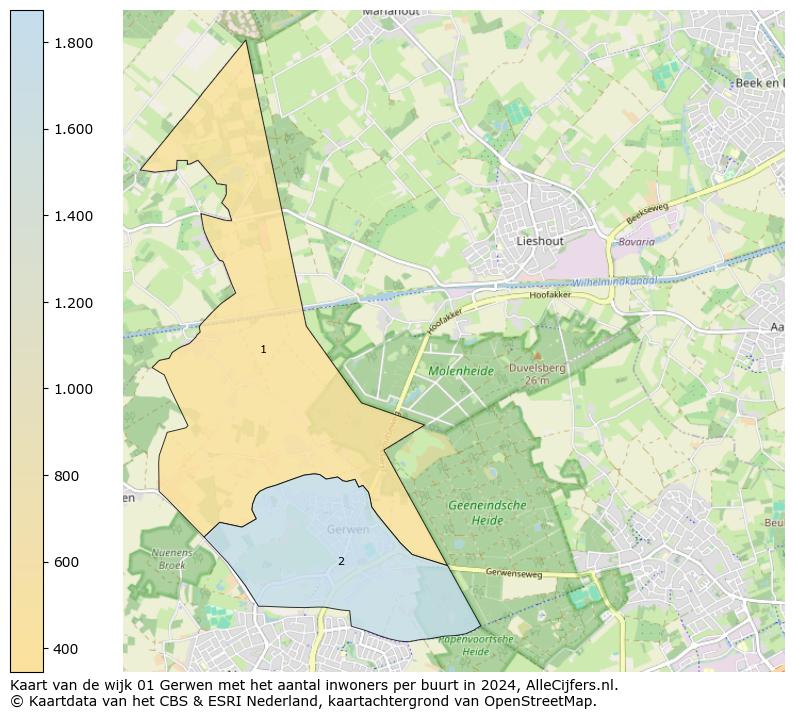 Kaart van de wijk 01 Gerwen met het aantal inwoners per buurt in 2024. Op deze pagina vind je veel informatie over inwoners (zoals de verdeling naar leeftijdsgroepen, gezinssamenstelling, geslacht, autochtoon of Nederlands met een immigratie achtergrond,...), woningen (aantallen, types, prijs ontwikkeling, gebruik, type eigendom,...) en méér (autobezit, energieverbruik,...)  op basis van open data van het centraal bureau voor de statistiek en diverse andere bronnen!