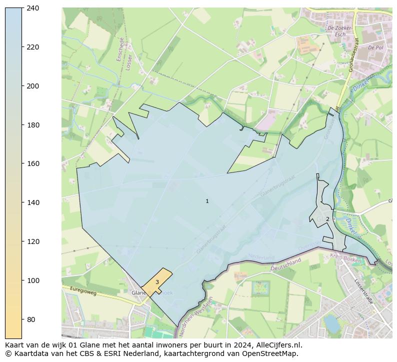 Kaart van de wijk 01 Glane met het aantal inwoners per buurt in 2024. Op deze pagina vind je veel informatie over inwoners (zoals de verdeling naar leeftijdsgroepen, gezinssamenstelling, geslacht, autochtoon of Nederlands met een immigratie achtergrond,...), woningen (aantallen, types, prijs ontwikkeling, gebruik, type eigendom,...) en méér (autobezit, energieverbruik,...)  op basis van open data van het centraal bureau voor de statistiek en diverse andere bronnen!