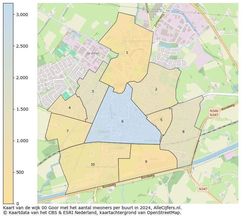 Kaart van de wijk 00 Goor met het aantal inwoners per buurt in 2024. Op deze pagina vind je veel informatie over inwoners (zoals de verdeling naar leeftijdsgroepen, gezinssamenstelling, geslacht, autochtoon of Nederlands met een immigratie achtergrond,...), woningen (aantallen, types, prijs ontwikkeling, gebruik, type eigendom,...) en méér (autobezit, energieverbruik,...)  op basis van open data van het centraal bureau voor de statistiek en diverse andere bronnen!