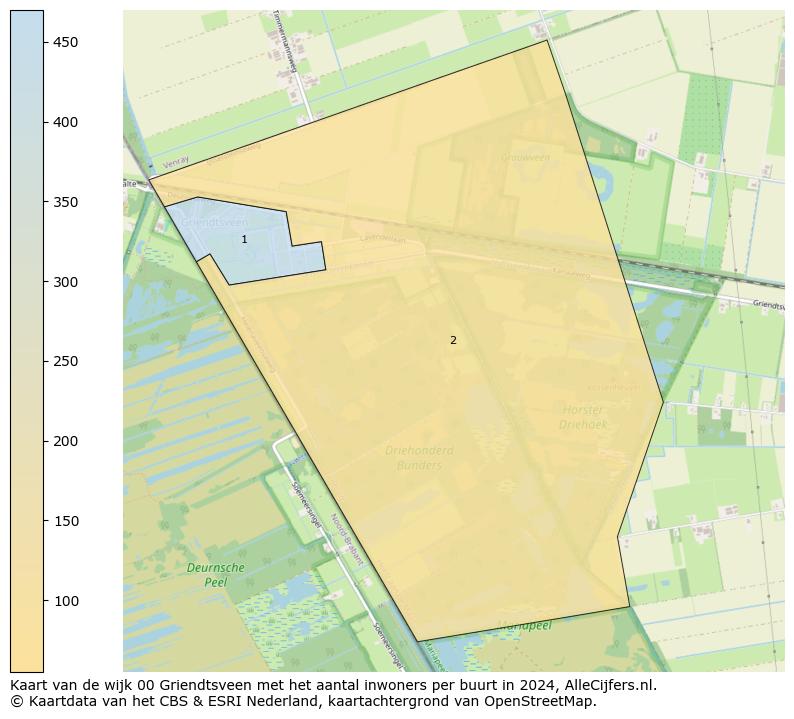 Kaart van de wijk 00 Griendtsveen met het aantal inwoners per buurt in 2024. Op deze pagina vind je veel informatie over inwoners (zoals de verdeling naar leeftijdsgroepen, gezinssamenstelling, geslacht, autochtoon of Nederlands met een immigratie achtergrond,...), woningen (aantallen, types, prijs ontwikkeling, gebruik, type eigendom,...) en méér (autobezit, energieverbruik,...)  op basis van open data van het centraal bureau voor de statistiek en diverse andere bronnen!