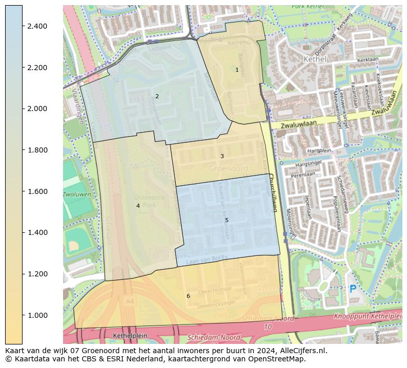 Kaart van de wijk 07 Groenoord met het aantal inwoners per buurt in 2024. Op deze pagina vind je veel informatie over inwoners (zoals de verdeling naar leeftijdsgroepen, gezinssamenstelling, geslacht, autochtoon of Nederlands met een immigratie achtergrond,...), woningen (aantallen, types, prijs ontwikkeling, gebruik, type eigendom,...) en méér (autobezit, energieverbruik,...)  op basis van open data van het centraal bureau voor de statistiek en diverse andere bronnen!