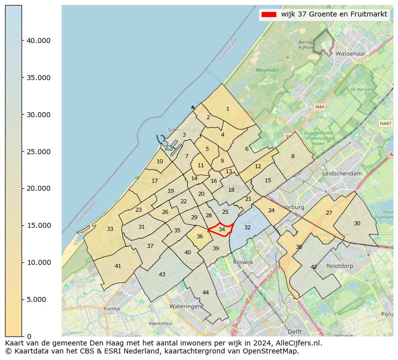 Kaart van de gemeente Den Haag met het aantal inwoners per wijk in 2024. Op deze pagina vind je veel informatie over inwoners (zoals de verdeling naar leeftijdsgroepen, gezinssamenstelling, geslacht, autochtoon of Nederlands met een immigratie achtergrond,...), woningen (aantallen, types, prijs ontwikkeling, gebruik, type eigendom,...) en méér (autobezit, energieverbruik,...)  op basis van open data van het centraal bureau voor de statistiek en diverse andere bronnen!