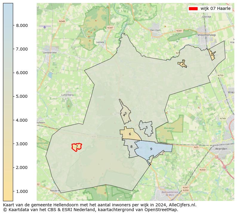 Kaart van de gemeente Hellendoorn met het aantal inwoners per wijk in 2024. Op deze pagina vind je veel informatie over inwoners (zoals de verdeling naar leeftijdsgroepen, gezinssamenstelling, geslacht, autochtoon of Nederlands met een immigratie achtergrond,...), woningen (aantallen, types, prijs ontwikkeling, gebruik, type eigendom,...) en méér (autobezit, energieverbruik,...)  op basis van open data van het centraal bureau voor de statistiek en diverse andere bronnen!