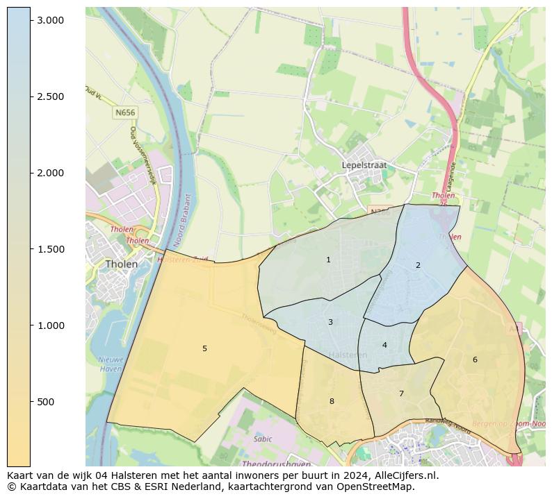 Kaart van de wijk 04 Halsteren met het aantal inwoners per buurt in 2024. Op deze pagina vind je veel informatie over inwoners (zoals de verdeling naar leeftijdsgroepen, gezinssamenstelling, geslacht, autochtoon of Nederlands met een immigratie achtergrond,...), woningen (aantallen, types, prijs ontwikkeling, gebruik, type eigendom,...) en méér (autobezit, energieverbruik,...)  op basis van open data van het centraal bureau voor de statistiek en diverse andere bronnen!