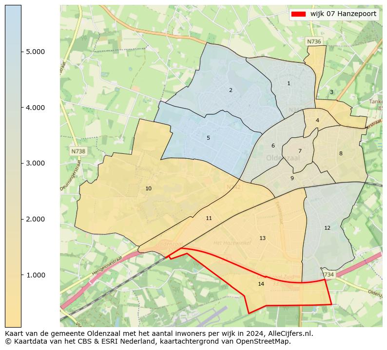 Kaart van de gemeente Oldenzaal met het aantal inwoners per wijk in 2024. Op deze pagina vind je veel informatie over inwoners (zoals de verdeling naar leeftijdsgroepen, gezinssamenstelling, geslacht, autochtoon of Nederlands met een immigratie achtergrond,...), woningen (aantallen, types, prijs ontwikkeling, gebruik, type eigendom,...) en méér (autobezit, energieverbruik,...)  op basis van open data van het centraal bureau voor de statistiek en diverse andere bronnen!