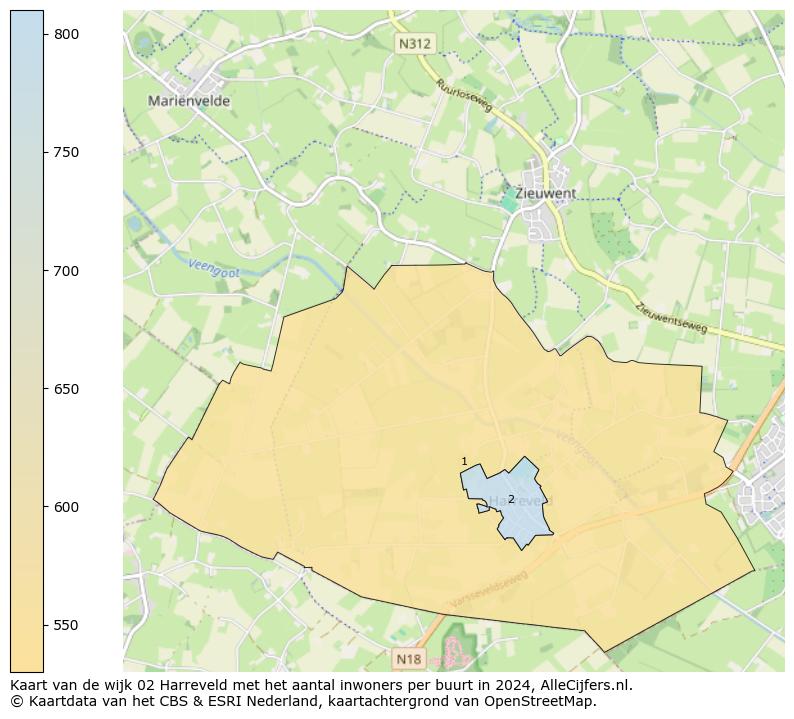 Kaart van de wijk 02 Harreveld met het aantal inwoners per buurt in 2024. Op deze pagina vind je veel informatie over inwoners (zoals de verdeling naar leeftijdsgroepen, gezinssamenstelling, geslacht, autochtoon of Nederlands met een immigratie achtergrond,...), woningen (aantallen, types, prijs ontwikkeling, gebruik, type eigendom,...) en méér (autobezit, energieverbruik,...)  op basis van open data van het centraal bureau voor de statistiek en diverse andere bronnen!