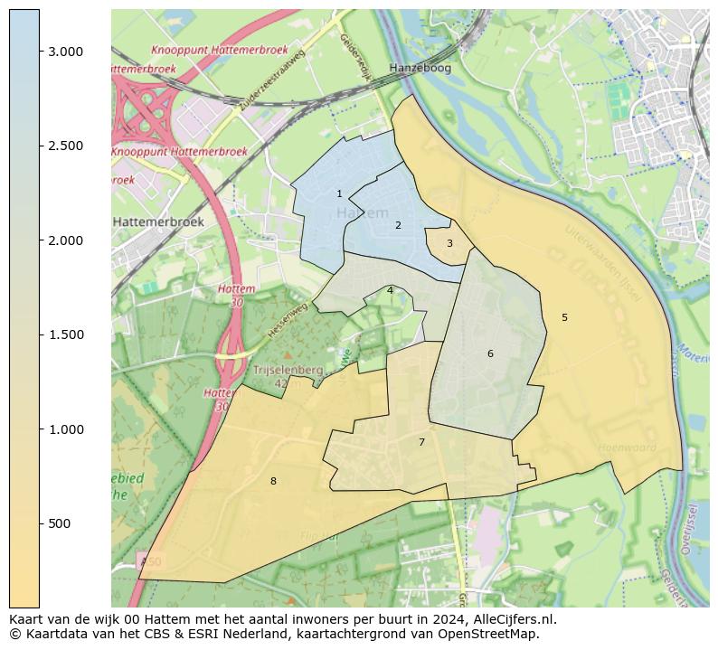 Kaart van de wijk 00 Hattem met het aantal inwoners per buurt in 2024. Op deze pagina vind je veel informatie over inwoners (zoals de verdeling naar leeftijdsgroepen, gezinssamenstelling, geslacht, autochtoon of Nederlands met een immigratie achtergrond,...), woningen (aantallen, types, prijs ontwikkeling, gebruik, type eigendom,...) en méér (autobezit, energieverbruik,...)  op basis van open data van het Centraal Bureau voor de Statistiek en diverse andere bronnen!