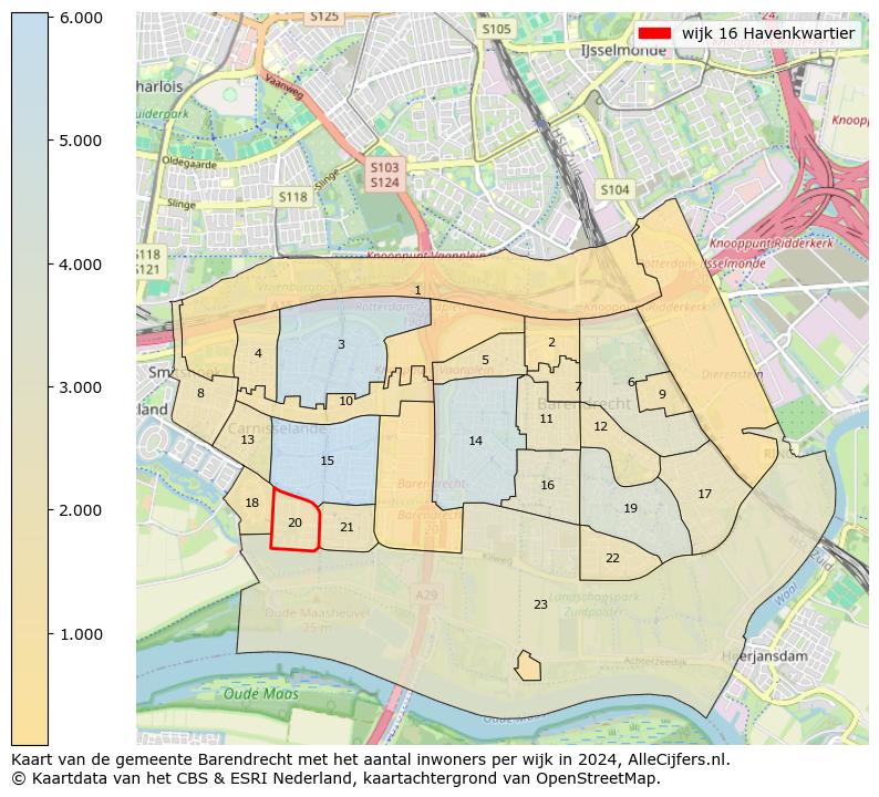 Kaart van de gemeente Barendrecht met het aantal inwoners per wijk in 2024. Op deze pagina vind je veel informatie over inwoners (zoals de verdeling naar leeftijdsgroepen, gezinssamenstelling, geslacht, autochtoon of Nederlands met een immigratie achtergrond,...), woningen (aantallen, types, prijs ontwikkeling, gebruik, type eigendom,...) en méér (autobezit, energieverbruik,...)  op basis van open data van het Centraal Bureau voor de Statistiek en diverse andere bronnen!