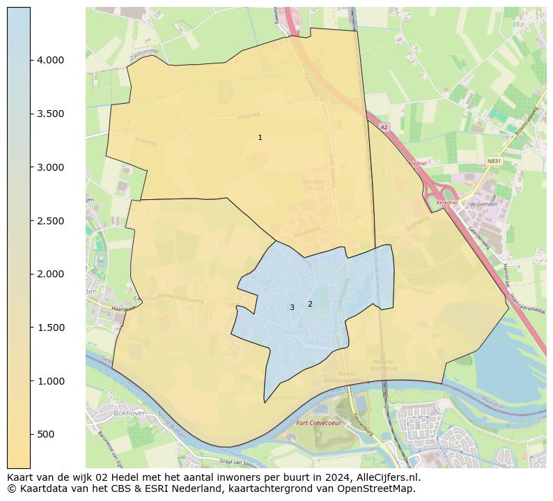 Kaart van de wijk 02 Hedel met het aantal inwoners per buurt in 2024. Op deze pagina vind je veel informatie over inwoners (zoals de verdeling naar leeftijdsgroepen, gezinssamenstelling, geslacht, autochtoon of Nederlands met een immigratie achtergrond,...), woningen (aantallen, types, prijs ontwikkeling, gebruik, type eigendom,...) en méér (autobezit, energieverbruik,...)  op basis van open data van het centraal bureau voor de statistiek en diverse andere bronnen!