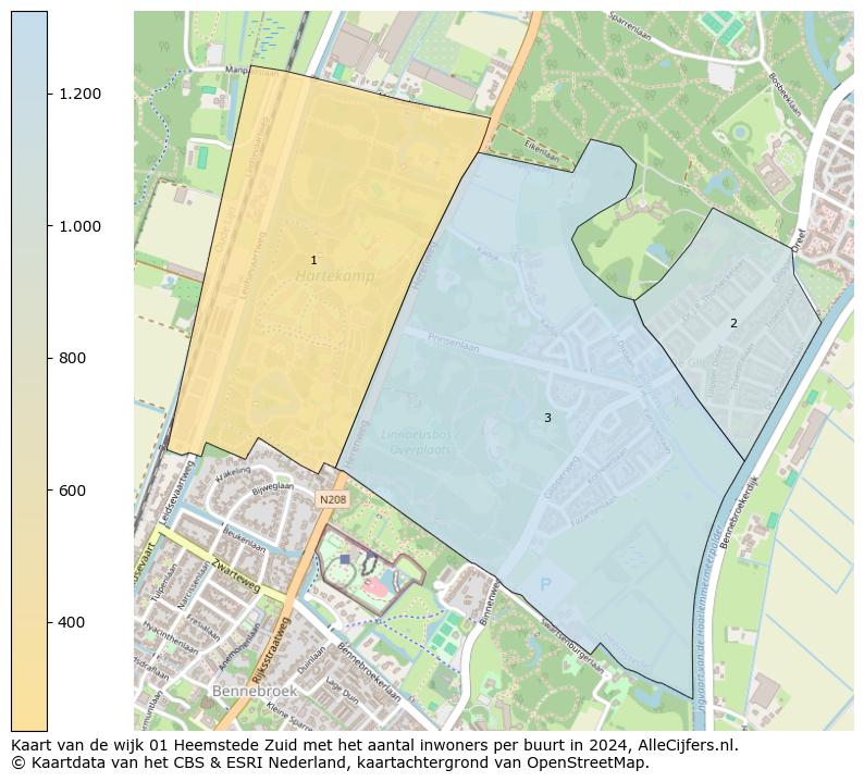 Kaart van de wijk 01 Heemstede Zuid met het aantal inwoners per buurt in 2024. Op deze pagina vind je veel informatie over inwoners (zoals de verdeling naar leeftijdsgroepen, gezinssamenstelling, geslacht, autochtoon of Nederlands met een immigratie achtergrond,...), woningen (aantallen, types, prijs ontwikkeling, gebruik, type eigendom,...) en méér (autobezit, energieverbruik,...)  op basis van open data van het Centraal Bureau voor de Statistiek en diverse andere bronnen!