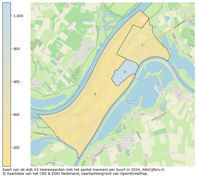 Kaart van de wijk 03 Heerewaarden met het aantal inwoners per buurt in 2024. Op deze pagina vind je veel informatie over inwoners (zoals de verdeling naar leeftijdsgroepen, gezinssamenstelling, geslacht, autochtoon of Nederlands met een immigratie achtergrond,...), woningen (aantallen, types, prijs ontwikkeling, gebruik, type eigendom,...) en méér (autobezit, energieverbruik,...)  op basis van open data van het centraal bureau voor de statistiek en diverse andere bronnen!