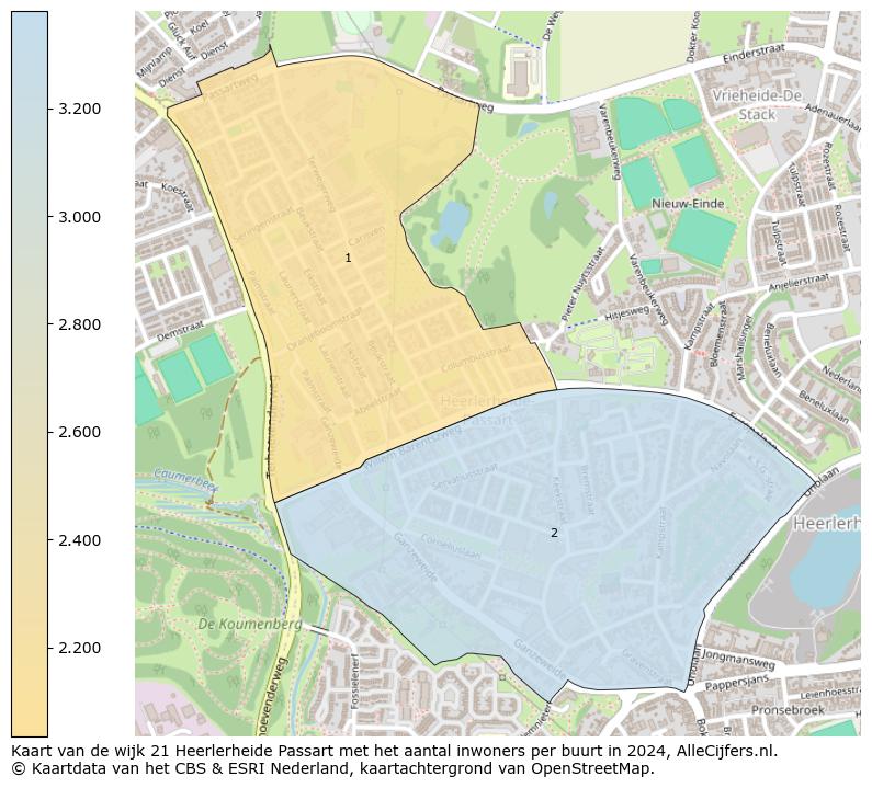 Kaart van de wijk 21 Heerlerheide Passart met het aantal inwoners per buurt in 2024. Op deze pagina vind je veel informatie over inwoners (zoals de verdeling naar leeftijdsgroepen, gezinssamenstelling, geslacht, autochtoon of Nederlands met een immigratie achtergrond,...), woningen (aantallen, types, prijs ontwikkeling, gebruik, type eigendom,...) en méér (autobezit, energieverbruik,...)  op basis van open data van het centraal bureau voor de statistiek en diverse andere bronnen!