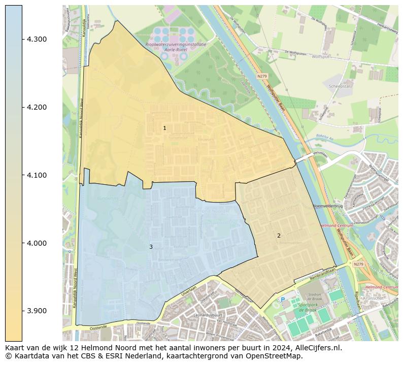 Kaart van de wijk 12 Helmond Noord met het aantal inwoners per buurt in 2024. Op deze pagina vind je veel informatie over inwoners (zoals de verdeling naar leeftijdsgroepen, gezinssamenstelling, geslacht, autochtoon of Nederlands met een immigratie achtergrond,...), woningen (aantallen, types, prijs ontwikkeling, gebruik, type eigendom,...) en méér (autobezit, energieverbruik,...)  op basis van open data van het centraal bureau voor de statistiek en diverse andere bronnen!