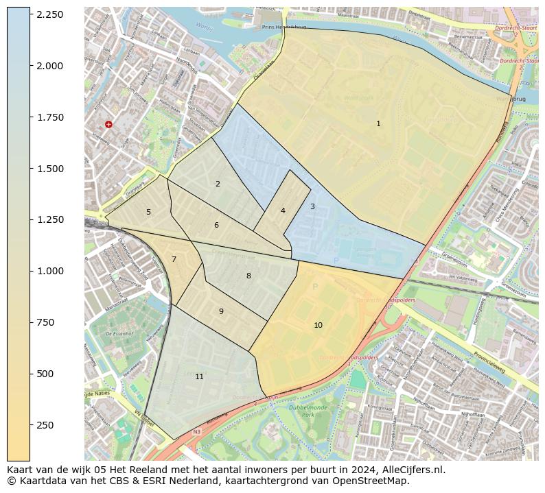 Kaart van de wijk 05 Het Reeland met het aantal inwoners per buurt in 2024. Op deze pagina vind je veel informatie over inwoners (zoals de verdeling naar leeftijdsgroepen, gezinssamenstelling, geslacht, autochtoon of Nederlands met een immigratie achtergrond,...), woningen (aantallen, types, prijs ontwikkeling, gebruik, type eigendom,...) en méér (autobezit, energieverbruik,...)  op basis van open data van het Centraal Bureau voor de Statistiek en diverse andere bronnen!