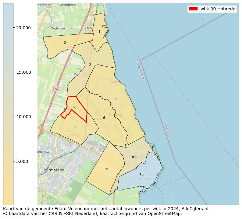 Kaart van de gemeente Edam-Volendam met het aantal inwoners per wijk in 2024. Op deze pagina vind je veel informatie over inwoners (zoals de verdeling naar leeftijdsgroepen, gezinssamenstelling, geslacht, autochtoon of Nederlands met een immigratie achtergrond,...), woningen (aantallen, types, prijs ontwikkeling, gebruik, type eigendom,...) en méér (autobezit, energieverbruik,...)  op basis van open data van het centraal bureau voor de statistiek en diverse andere bronnen!