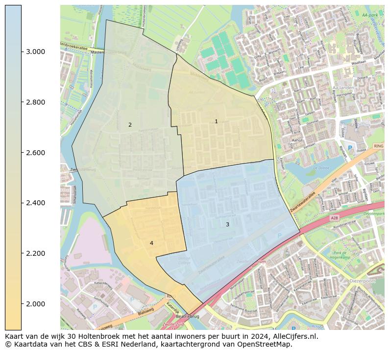 Kaart van de wijk 30 Holtenbroek met het aantal inwoners per buurt in 2024. Op deze pagina vind je veel informatie over inwoners (zoals de verdeling naar leeftijdsgroepen, gezinssamenstelling, geslacht, autochtoon of Nederlands met een immigratie achtergrond,...), woningen (aantallen, types, prijs ontwikkeling, gebruik, type eigendom,...) en méér (autobezit, energieverbruik,...)  op basis van open data van het centraal bureau voor de statistiek en diverse andere bronnen!