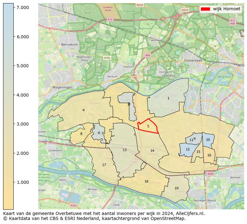 Kaart van de gemeente Overbetuwe met het aantal inwoners per wijk in 2024. Op deze pagina vind je veel informatie over inwoners (zoals de verdeling naar leeftijdsgroepen, gezinssamenstelling, geslacht, autochtoon of Nederlands met een immigratie achtergrond,...), woningen (aantallen, types, prijs ontwikkeling, gebruik, type eigendom,...) en méér (autobezit, energieverbruik,...)  op basis van open data van het centraal bureau voor de statistiek en diverse andere bronnen!