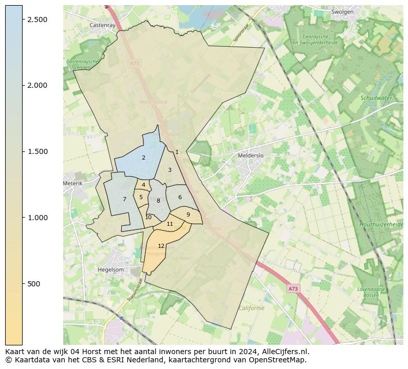 Kaart van de wijk 04 Horst met het aantal inwoners per buurt in 2024. Op deze pagina vind je veel informatie over inwoners (zoals de verdeling naar leeftijdsgroepen, gezinssamenstelling, geslacht, autochtoon of Nederlands met een immigratie achtergrond,...), woningen (aantallen, types, prijs ontwikkeling, gebruik, type eigendom,...) en méér (autobezit, energieverbruik,...)  op basis van open data van het centraal bureau voor de statistiek en diverse andere bronnen!