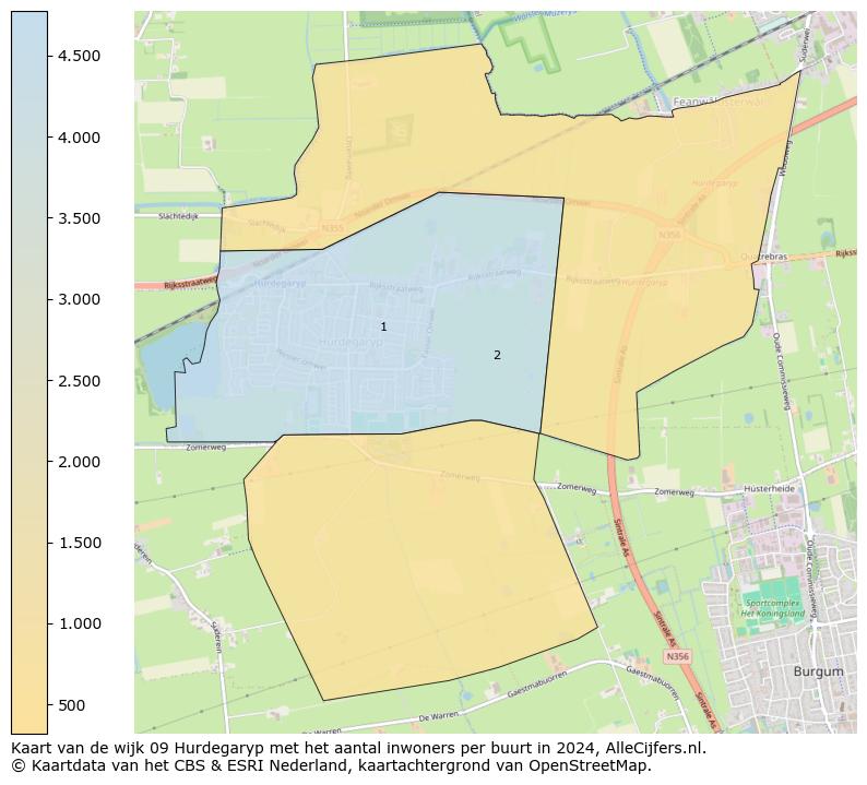 Kaart van de wijk 09 Hurdegaryp met het aantal inwoners per buurt in 2024. Op deze pagina vind je veel informatie over inwoners (zoals de verdeling naar leeftijdsgroepen, gezinssamenstelling, geslacht, autochtoon of Nederlands met een immigratie achtergrond,...), woningen (aantallen, types, prijs ontwikkeling, gebruik, type eigendom,...) en méér (autobezit, energieverbruik,...)  op basis van open data van het centraal bureau voor de statistiek en diverse andere bronnen!