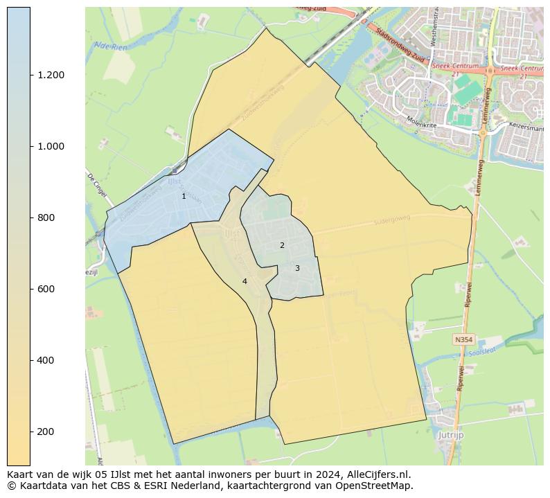 Kaart van de wijk 05 IJlst met het aantal inwoners per buurt in 2024. Op deze pagina vind je veel informatie over inwoners (zoals de verdeling naar leeftijdsgroepen, gezinssamenstelling, geslacht, autochtoon of Nederlands met een immigratie achtergrond,...), woningen (aantallen, types, prijs ontwikkeling, gebruik, type eigendom,...) en méér (autobezit, energieverbruik,...)  op basis van open data van het centraal bureau voor de statistiek en diverse andere bronnen!