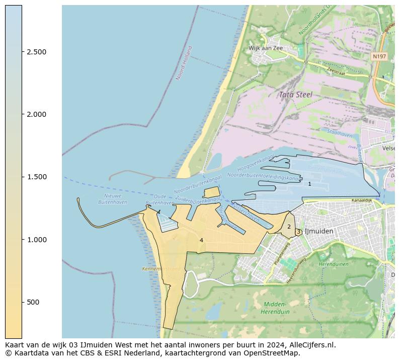 Kaart van de wijk 03 IJmuiden West met het aantal inwoners per buurt in 2024. Op deze pagina vind je veel informatie over inwoners (zoals de verdeling naar leeftijdsgroepen, gezinssamenstelling, geslacht, autochtoon of Nederlands met een immigratie achtergrond,...), woningen (aantallen, types, prijs ontwikkeling, gebruik, type eigendom,...) en méér (autobezit, energieverbruik,...)  op basis van open data van het centraal bureau voor de statistiek en diverse andere bronnen!