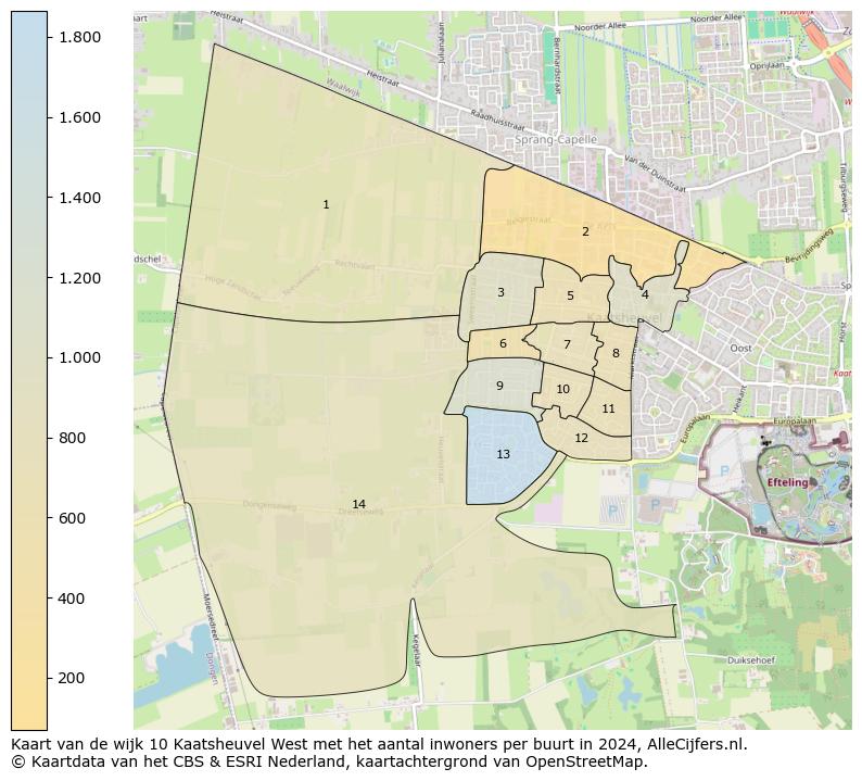 Kaart van de wijk 10 Kaatsheuvel West met het aantal inwoners per buurt in 2024. Op deze pagina vind je veel informatie over inwoners (zoals de verdeling naar leeftijdsgroepen, gezinssamenstelling, geslacht, autochtoon of Nederlands met een immigratie achtergrond,...), woningen (aantallen, types, prijs ontwikkeling, gebruik, type eigendom,...) en méér (autobezit, energieverbruik,...)  op basis van open data van het centraal bureau voor de statistiek en diverse andere bronnen!