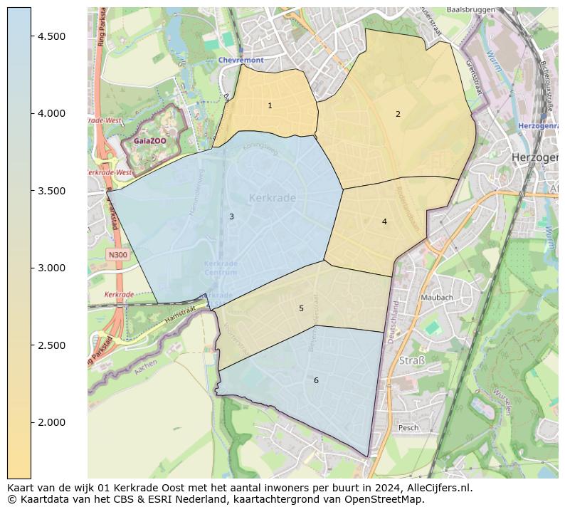 Kaart van de wijk 01 Kerkrade Oost met het aantal inwoners per buurt in 2024. Op deze pagina vind je veel informatie over inwoners (zoals de verdeling naar leeftijdsgroepen, gezinssamenstelling, geslacht, autochtoon of Nederlands met een immigratie achtergrond,...), woningen (aantallen, types, prijs ontwikkeling, gebruik, type eigendom,...) en méér (autobezit, energieverbruik,...)  op basis van open data van het centraal bureau voor de statistiek en diverse andere bronnen!